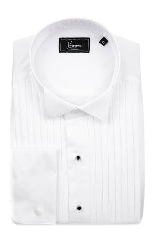 White folded tuxedo shirt