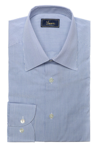 Blue textured denim shirt