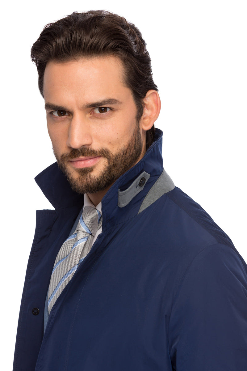 Navy rain free trench