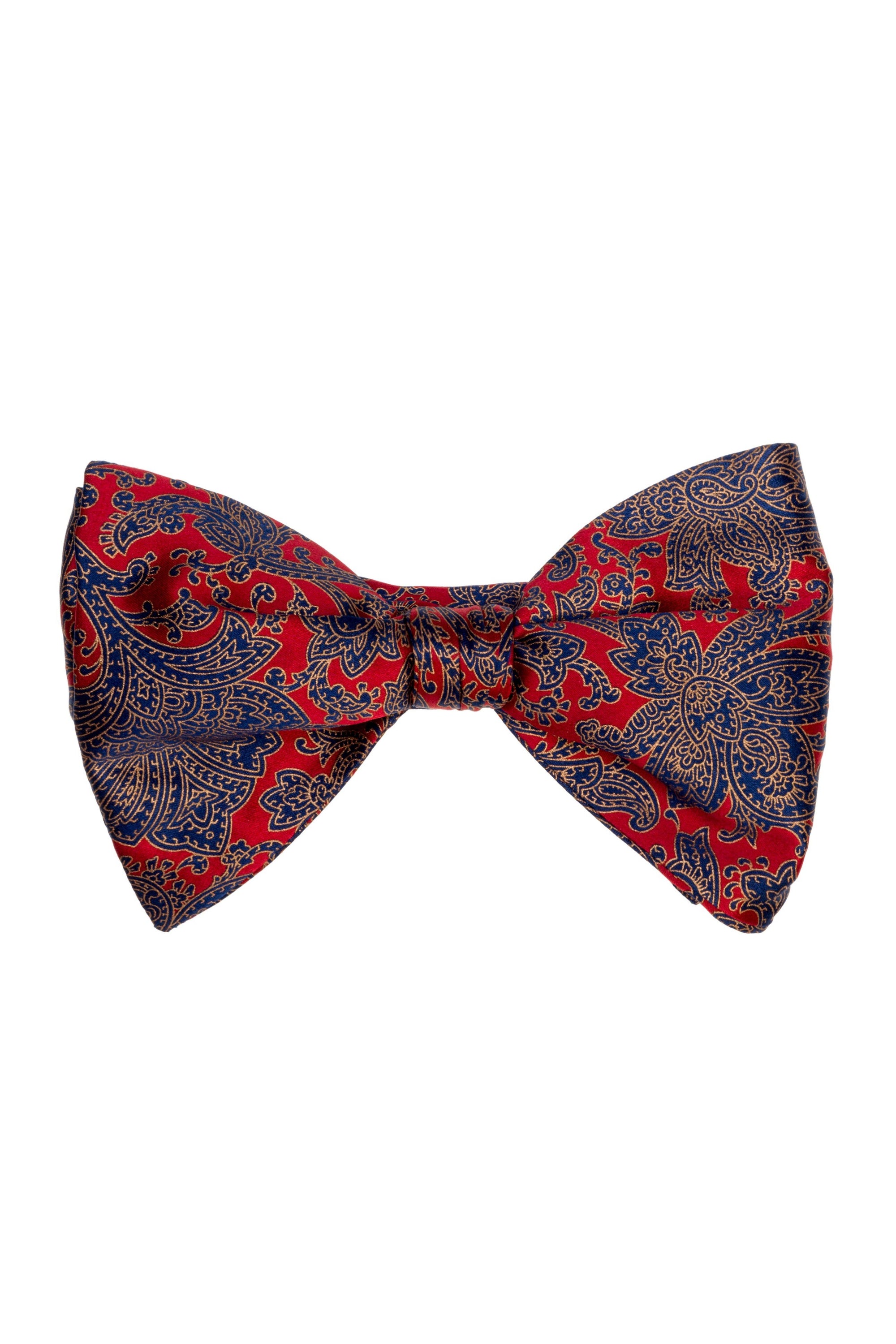 Roman red flower bow tie