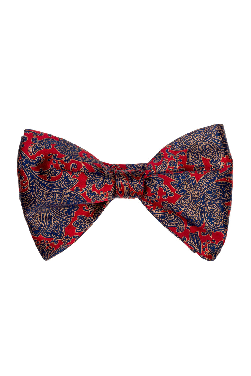Roman red flower bow tie