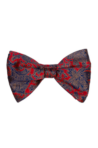 White bow tie with big red rhombus