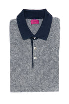 Casual navy Pepit t-shirt with white Polo collar