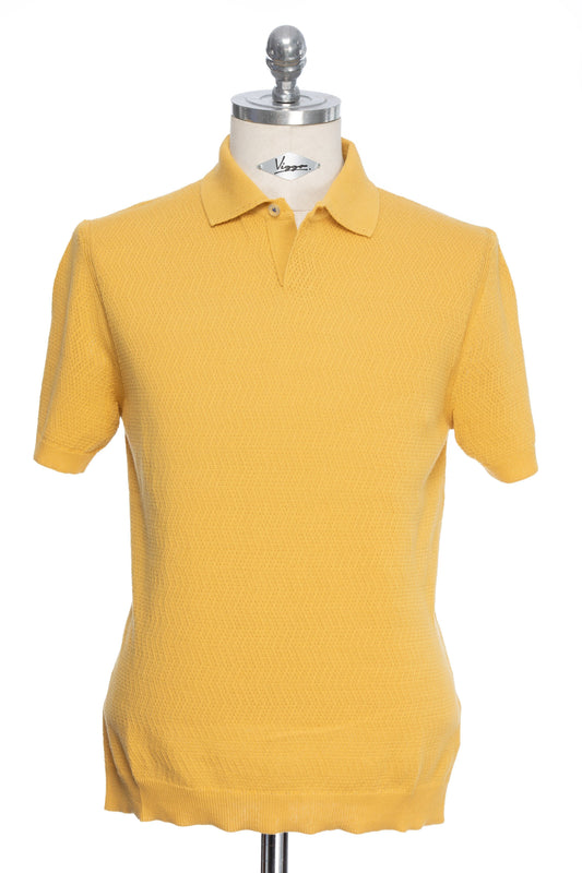 Yellow casual t-shirt with Polo collar