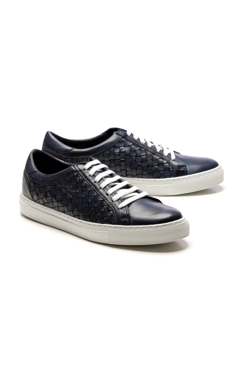 Navy braided sneakers