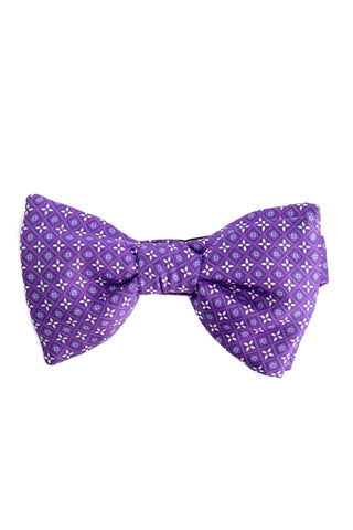 Purple bow tie with white rhombus
