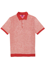 Casual red Pepit t-shirt with white Polo collar