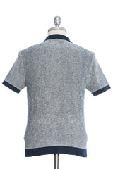 Casual navy Pepit t-shirt with white Polo collar