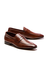 Brown leathered moccasins