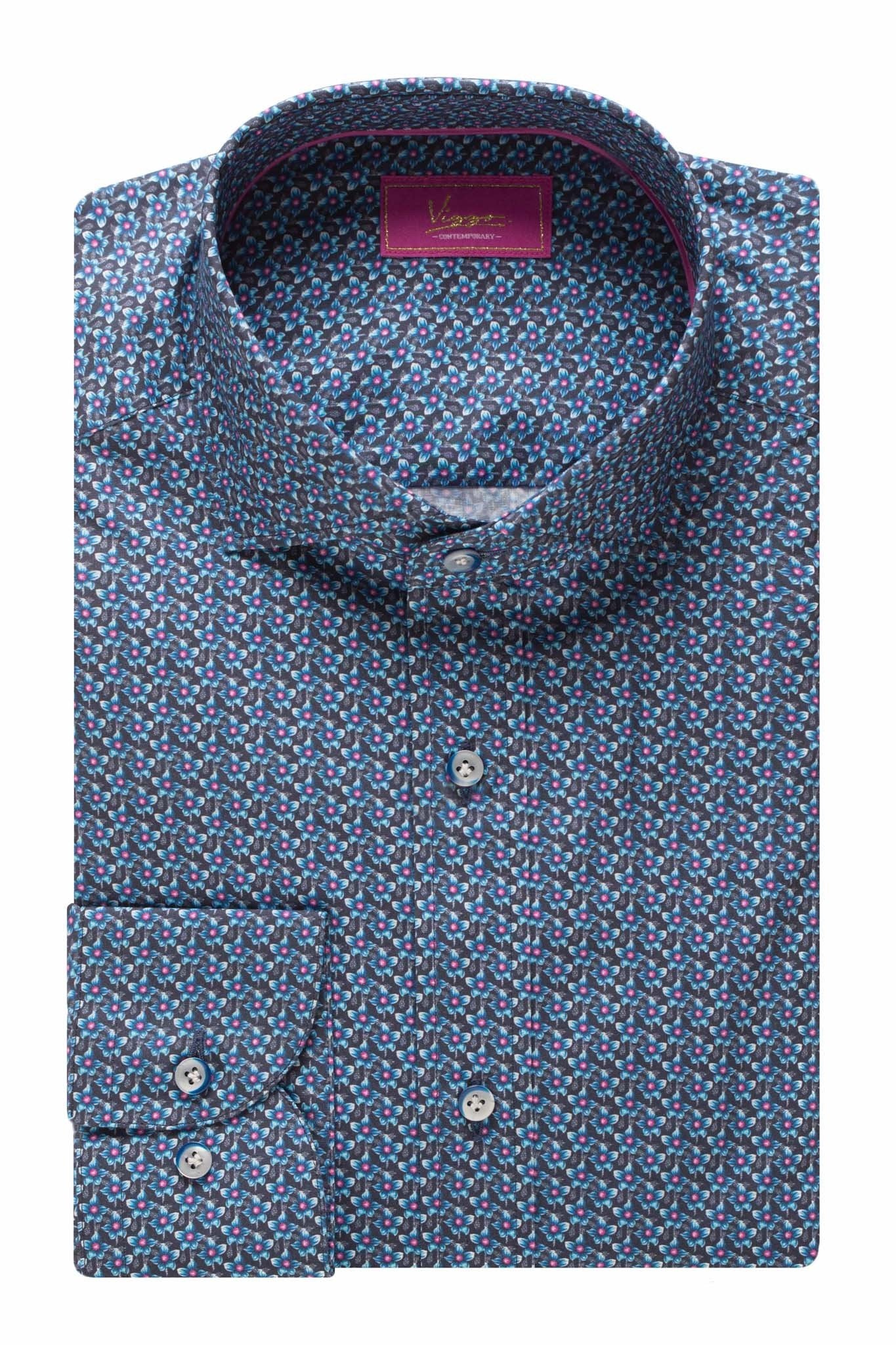 Blue flowered shirt