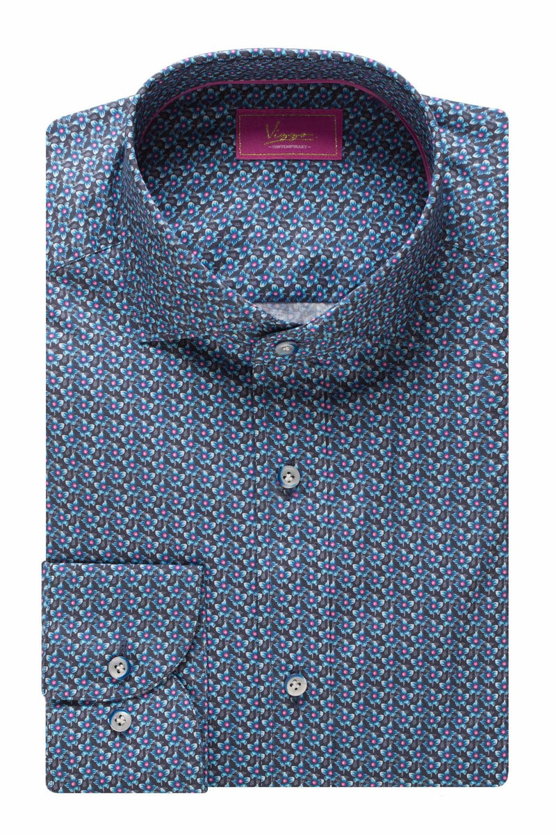 Blue flowered shirt