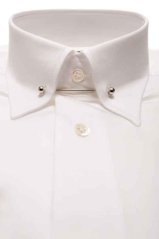 White shirt with pin collar