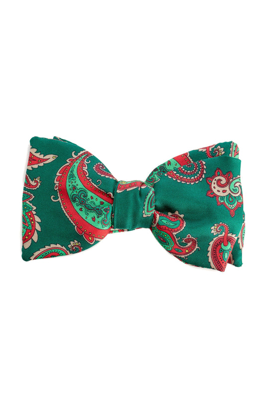 Green bow tie with Paisley model