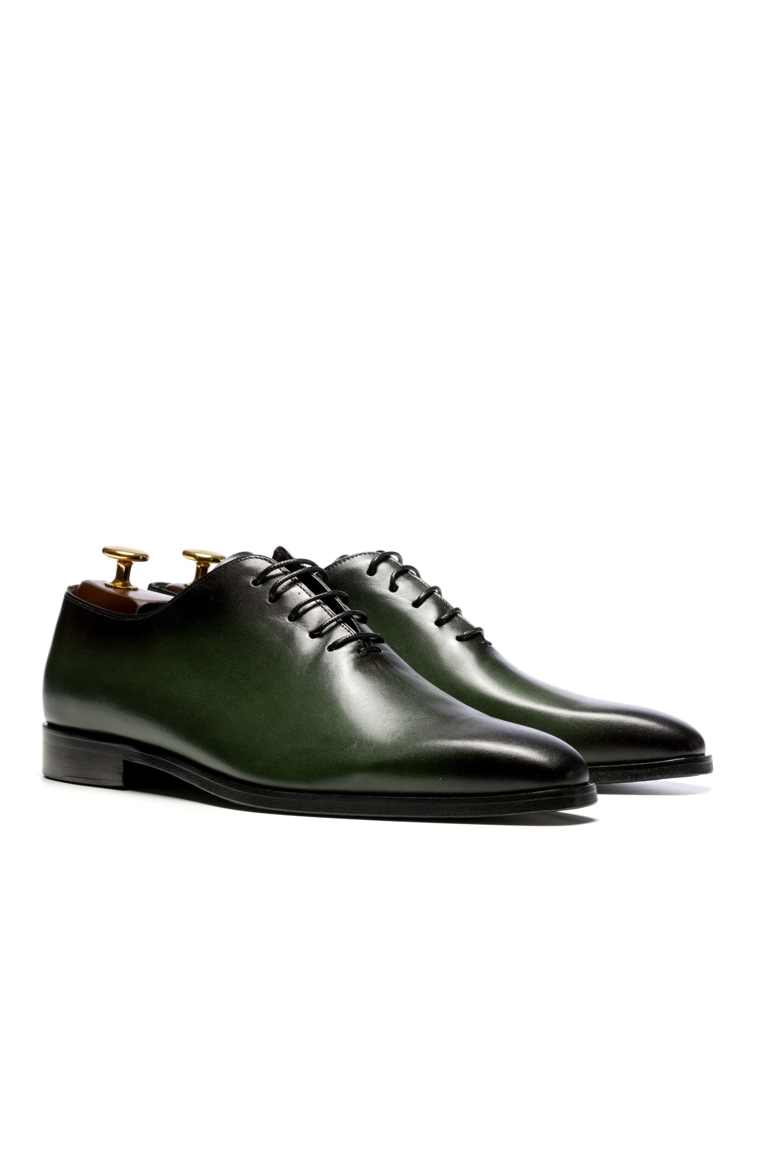 Grey evening shoes with lime-green metallic effect