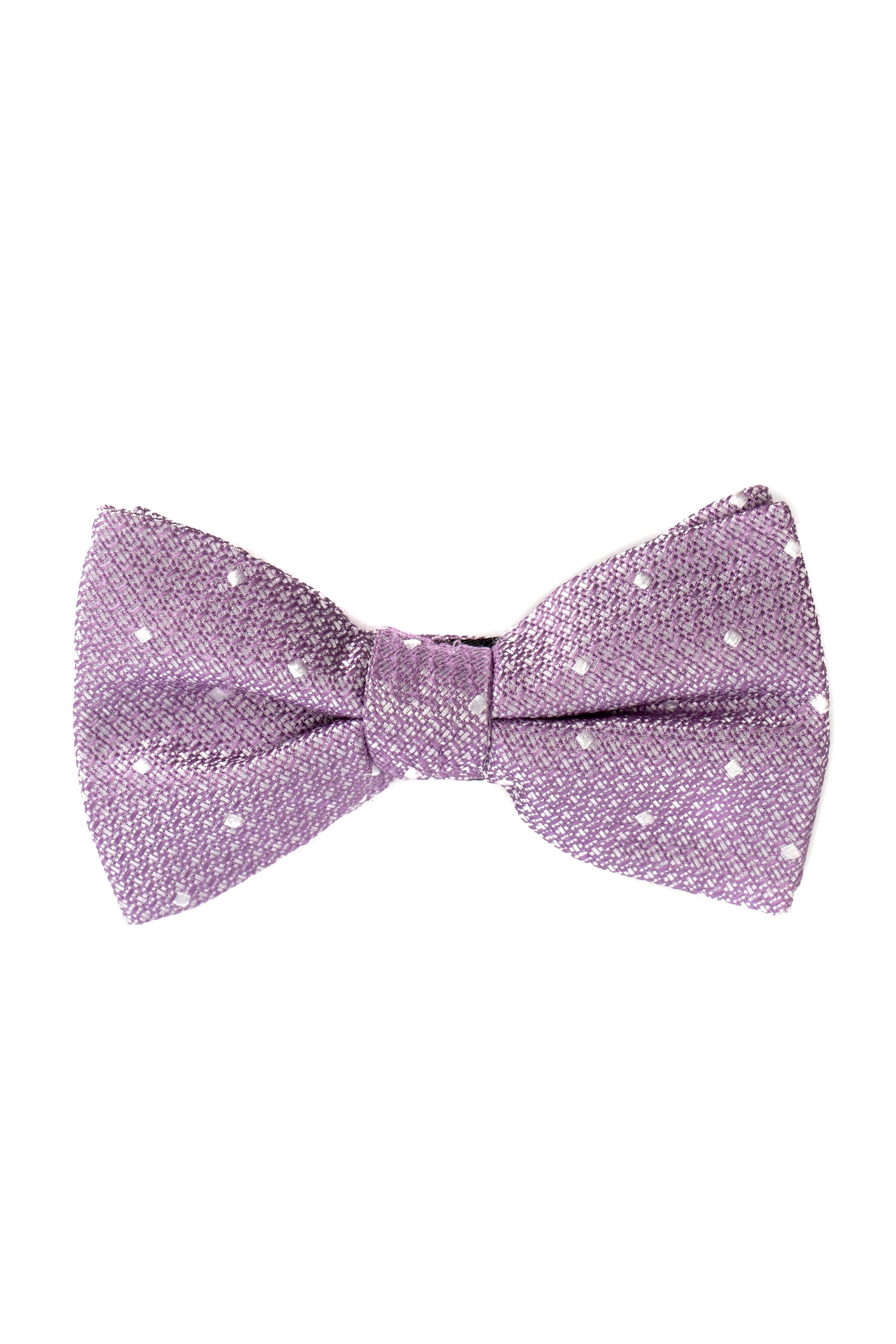 Purple bow tie with white rhombus