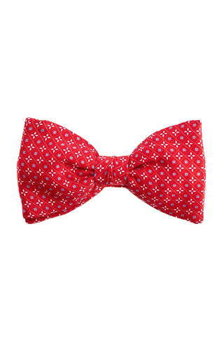White bow tie with big red rhombus