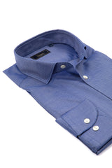 Blue bussiness shirt fine textured