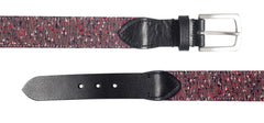 Navy and red textured belt