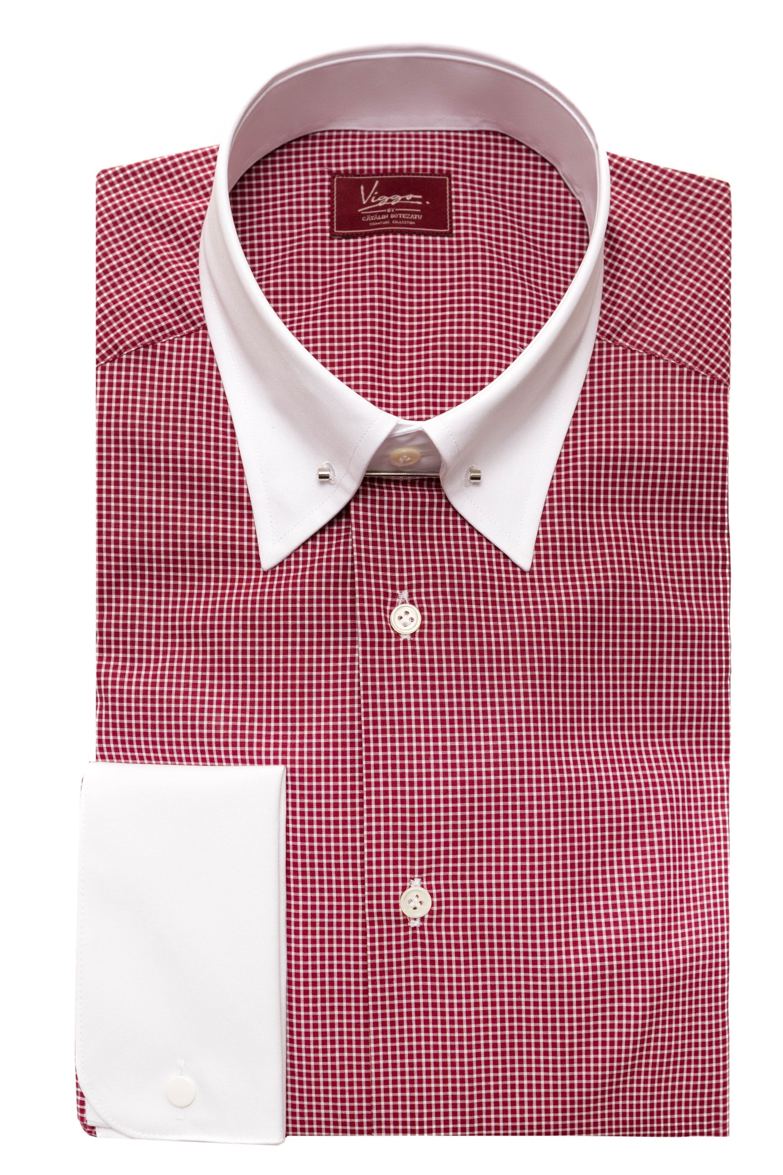Bordeaux shirt with pin collar