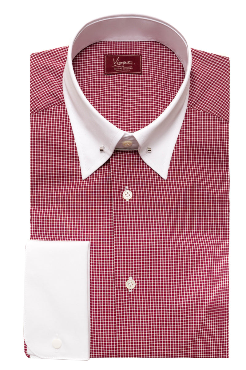 Bordeaux shirt with pin collar
