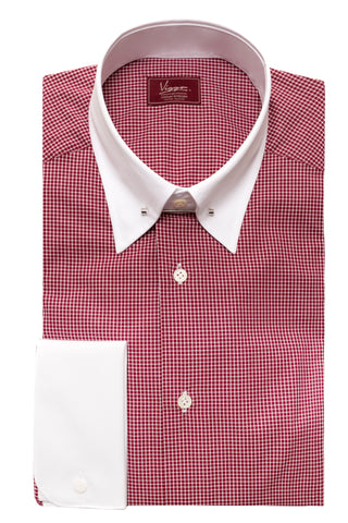Pink shirt with pin collar