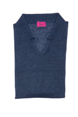 Navy casual t-shirt with Polo collar