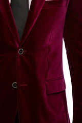 Fuchsia velvet smoking jacket