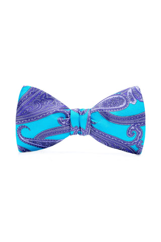 Blue bow tie with floral model