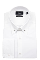 White business shirt with collar pin