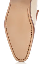Camel cream leathered and textured moccasins