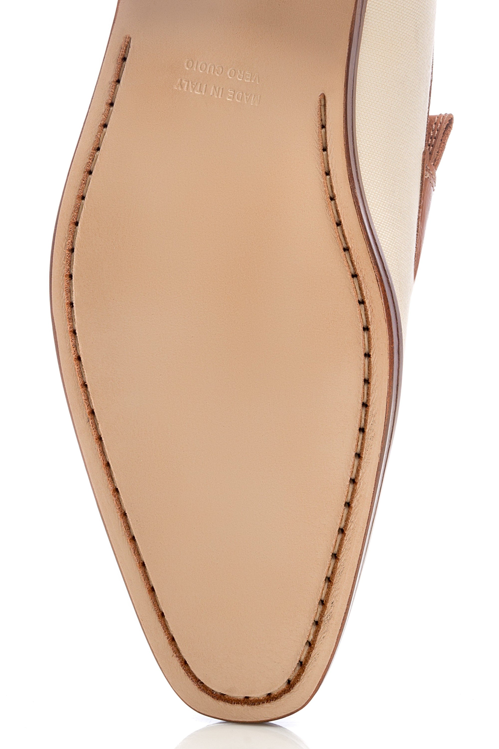 Camel cream leathered and textured moccasins