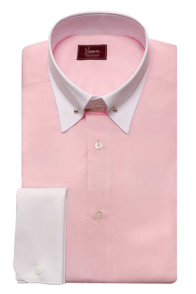 Pink shirt with pin collar
