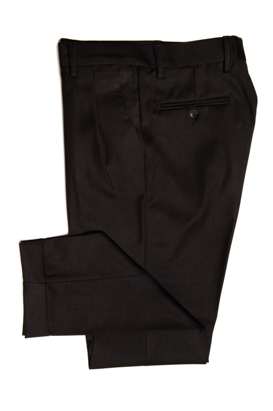 Black casual pleated trousers