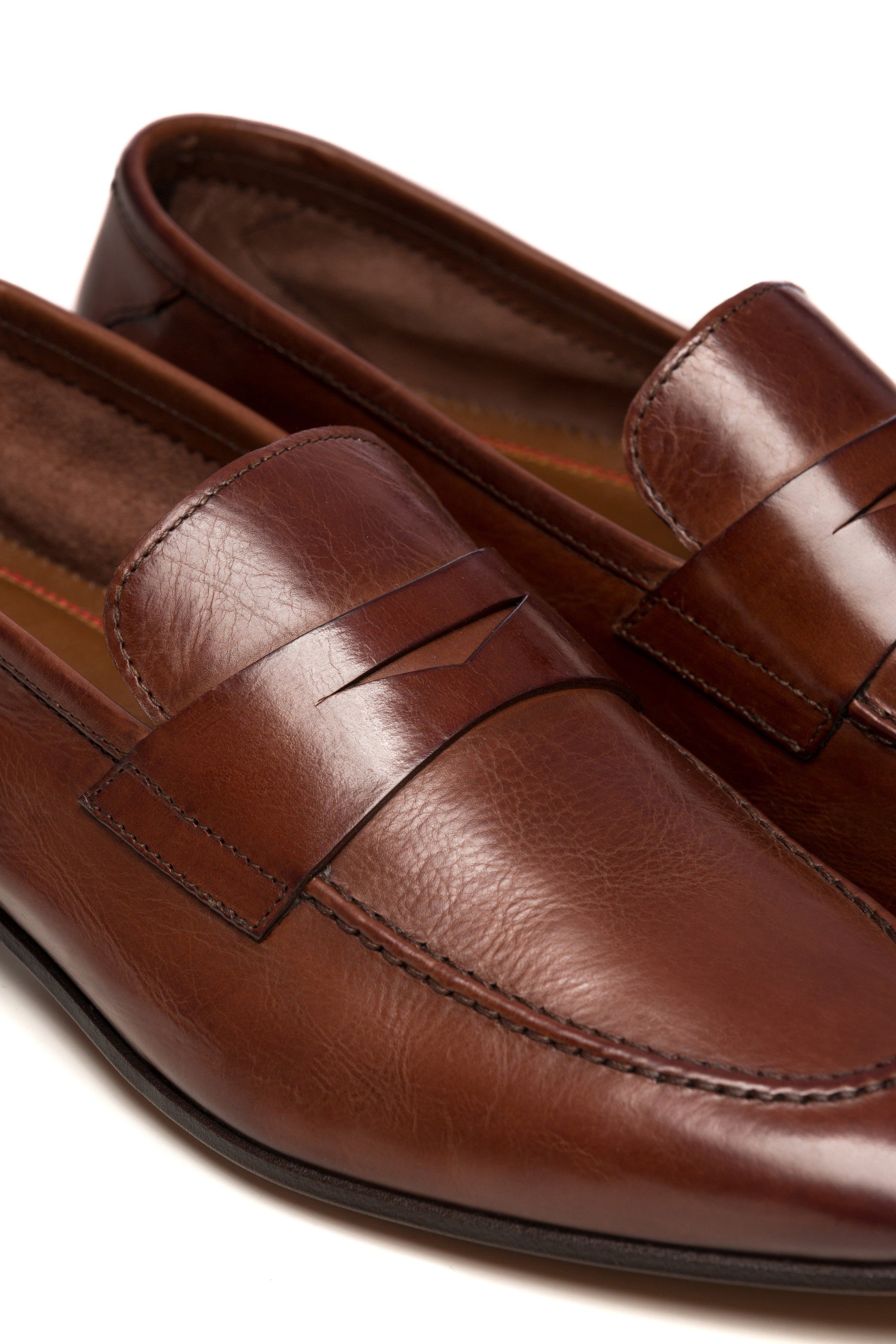 Brown leathered moccasins