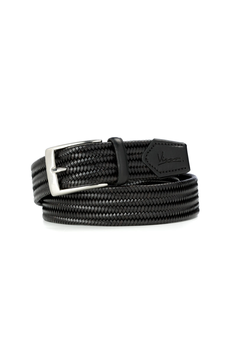 Black braided casual belt