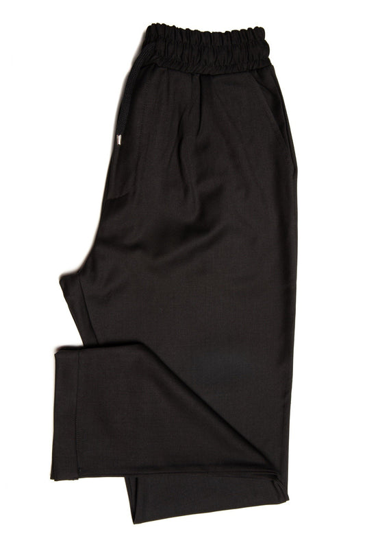 Black trousers with cord and belt loops