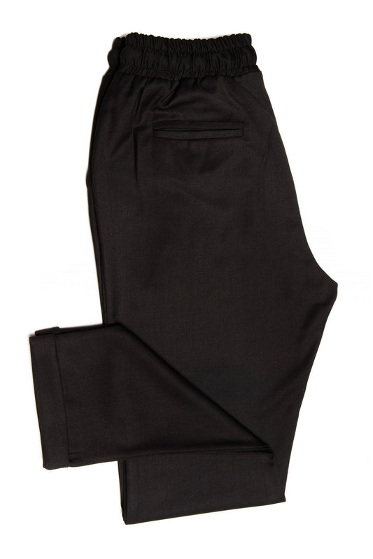 Black trousers with cord and belt loops