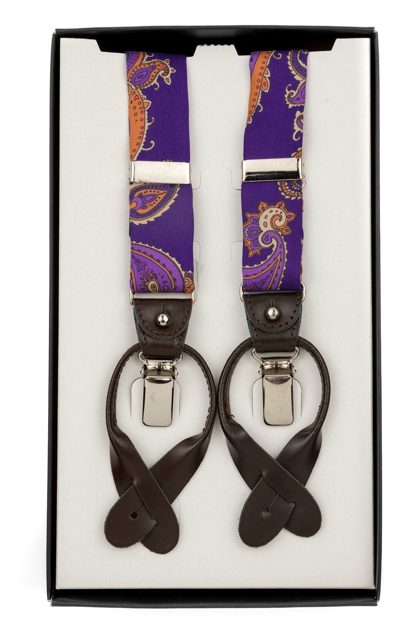Purple silk braces