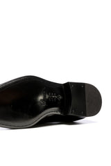 Black lacquered Derby shoes