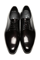 Black lacquered Derby shoes