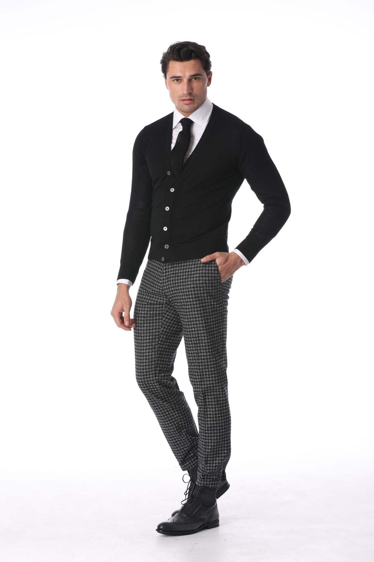 Black cardigan from Merino wool