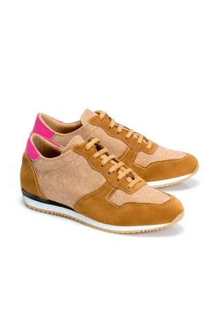 Brown leather sport shoes