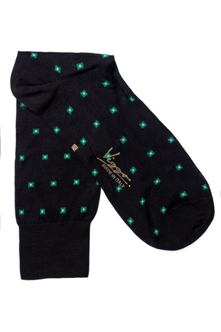 Black socks with red dots