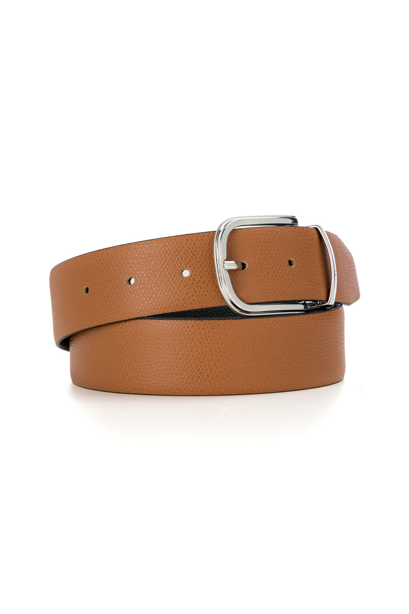 Cognac-black business belt
