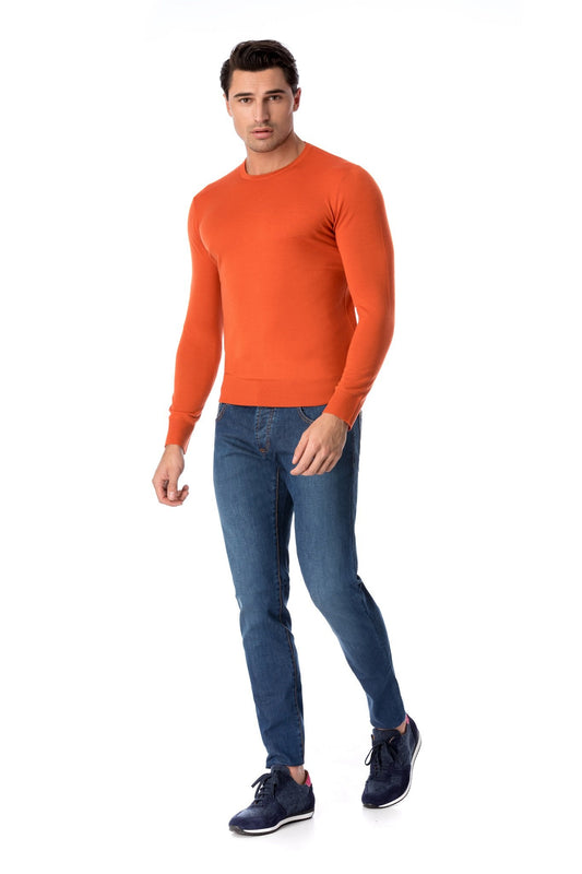 Orange blouse from Merino wool