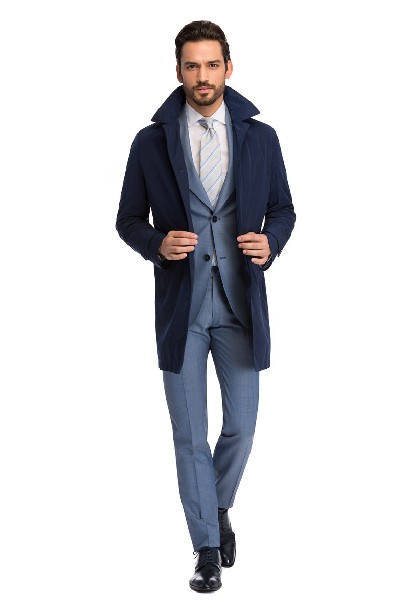 Navy rain free trench