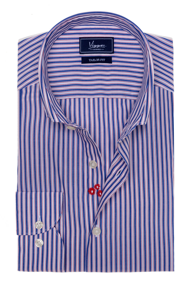 Striped embroidered shirt
