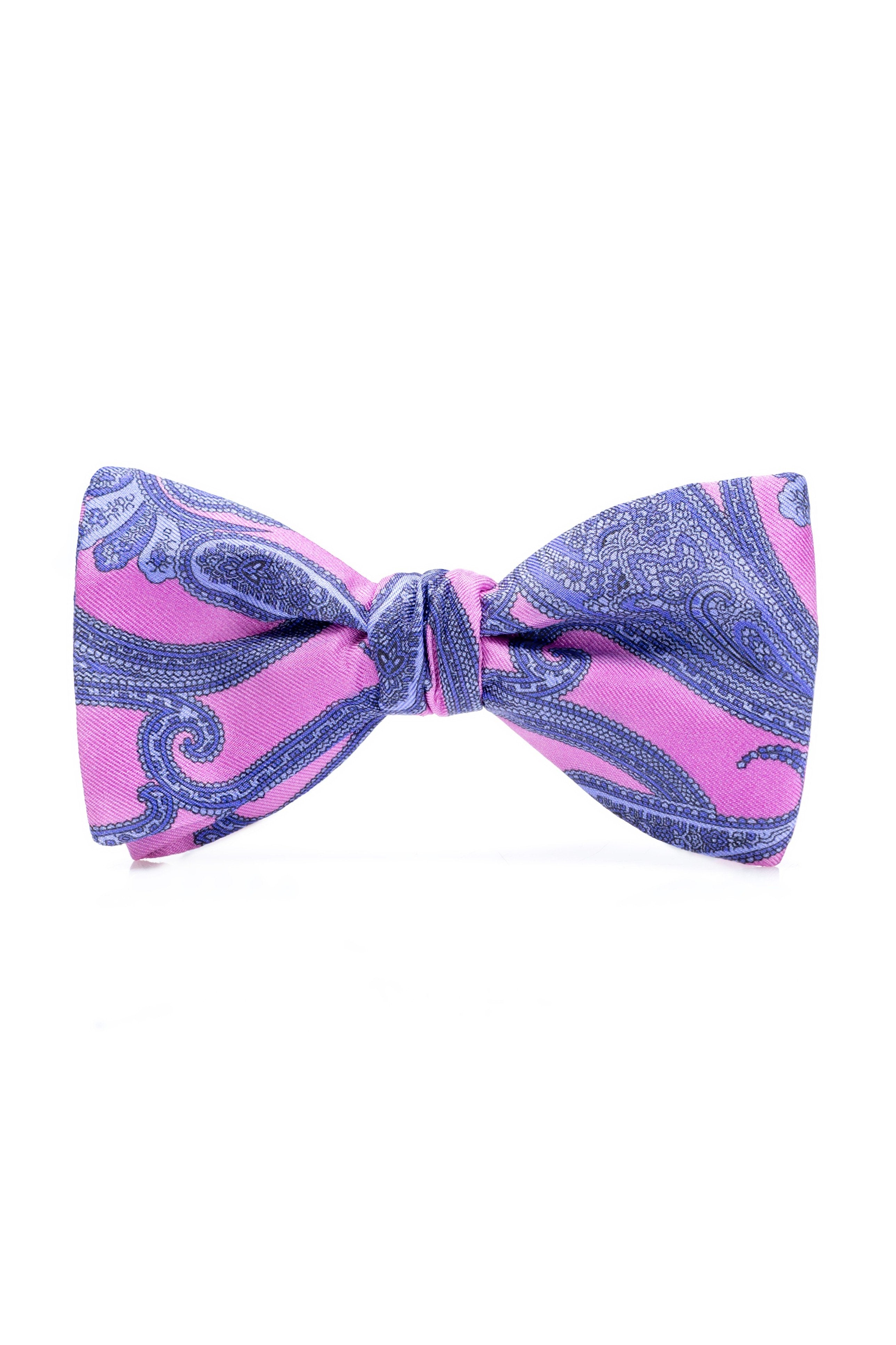 Orchid purple Paisley bow tie