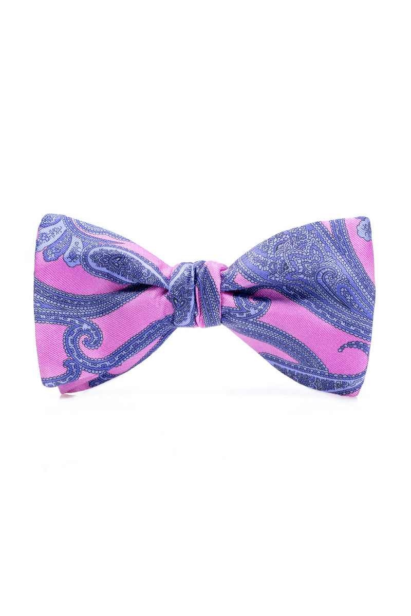 Orchid purple Paisley bow tie