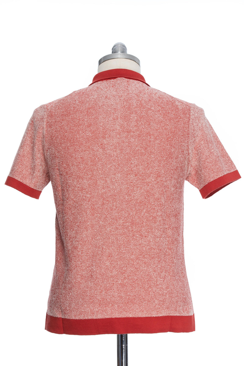 Casual red Pepit t-shirt with white Polo collar